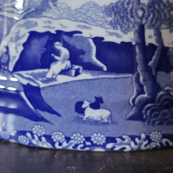 Spode Blue Italian Ascot Teapot Coffee Pot Blue Transferware 36 oz, Chateaucore - Picture 6 of 12